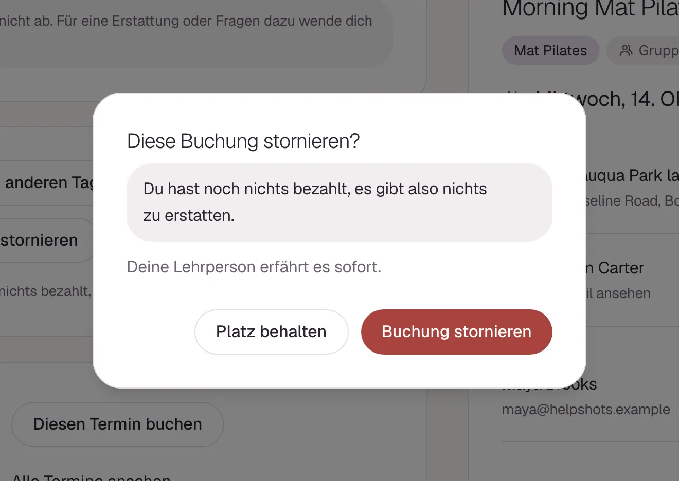 Bevor etwas storniert wird, fragen wir noch einmal nach.