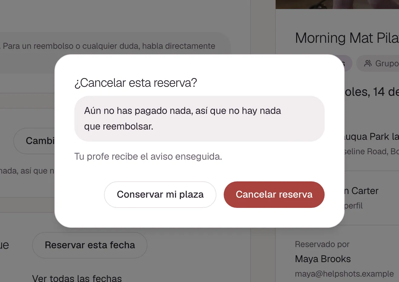 Antes de cancelar nada, te pedimos que confirmes.