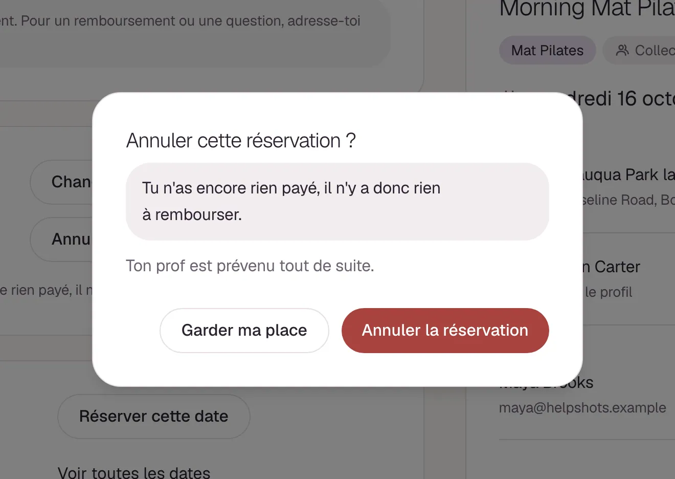 Avant toute annulation, nous te demandons de confirmer.