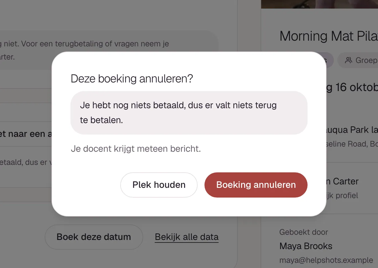 Voordat er iets wordt geannuleerd, vragen we je om te bevestigen.