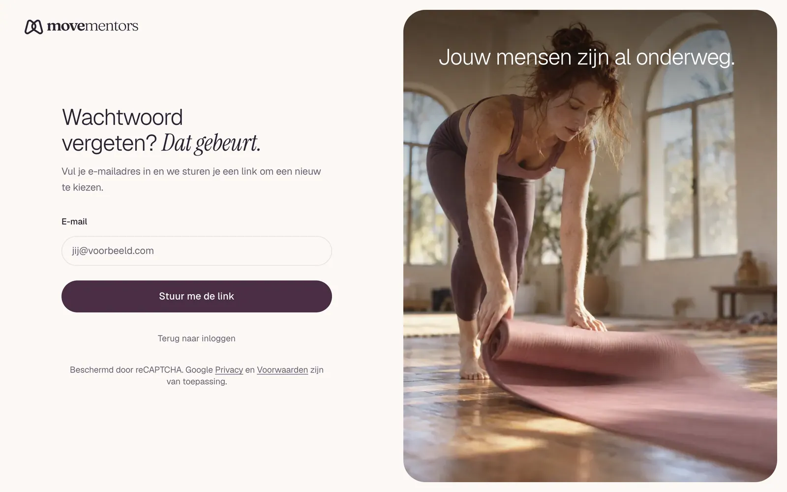 Vul hier je e-mailadres in en we sturen je een link om een nieuw wachtwoord te kiezen.