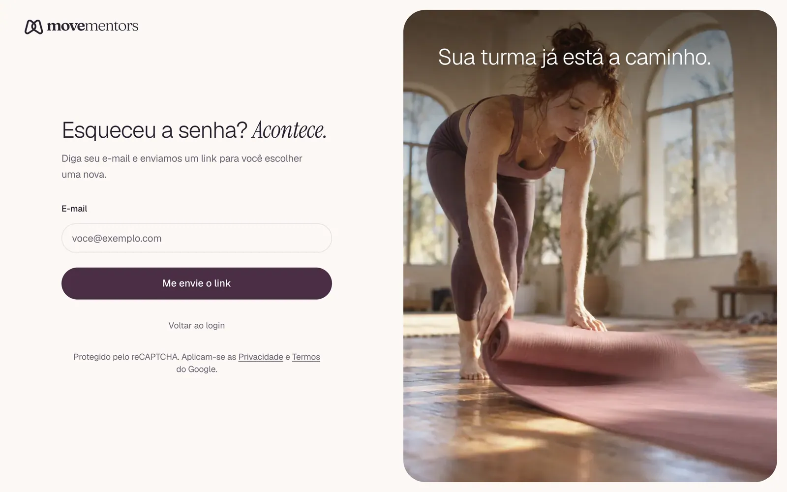 Digite seu email aqui e enviamos um link para você escolher uma nova senha.